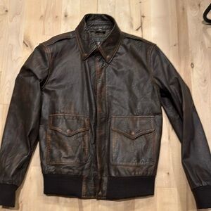 RL Real Leather ladies brown bomber jacket coat.  Women’s medium.